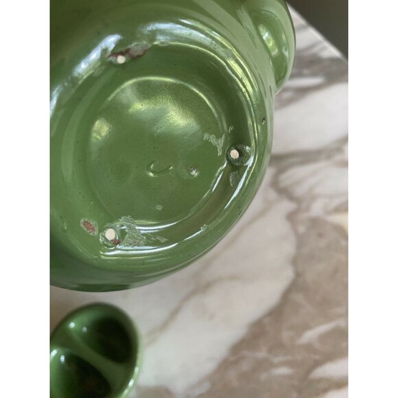 Vintage Green Ceramic Teapot With Lid 2-Cup Capacity Mid-Century Design Collecti - Picture 5 of 6